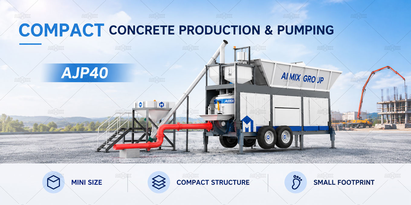 AJP40 mini concrete pumping batching plant