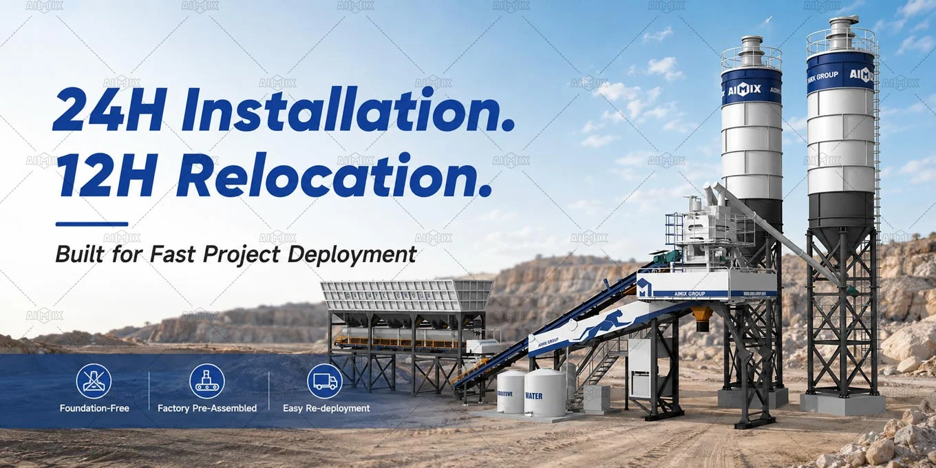 AJQ Fast-Install Portable Concrete Plant for Rapid Deployment