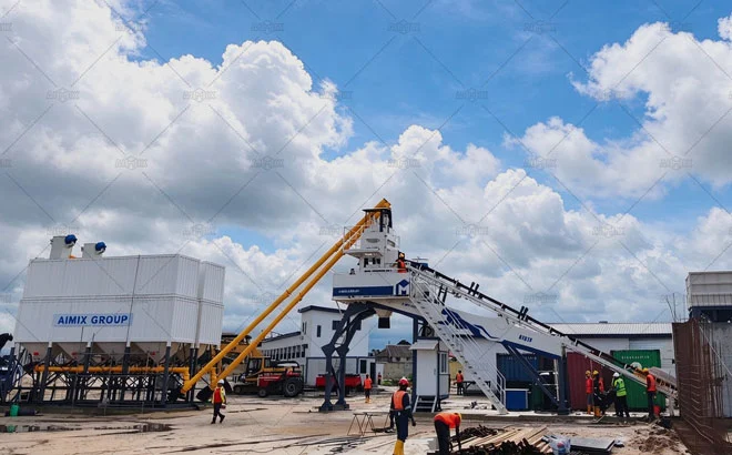 AJQ70 Fast Installation Concrete Batching Palnt