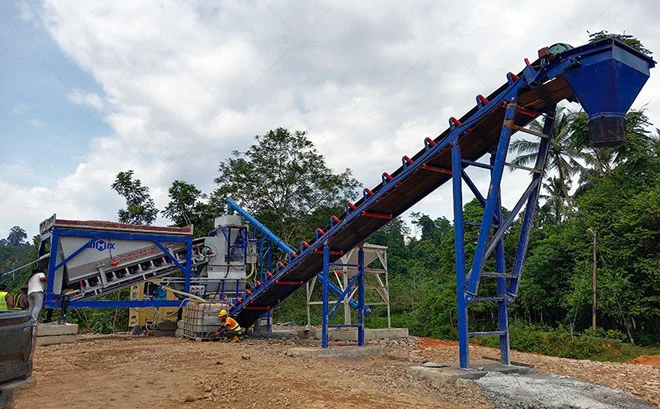 AJSY40 Compact Concrete Batching Plant for Urban Road & Drainage Rehabilitation