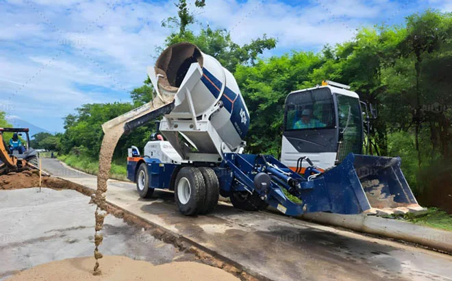 AS-3.5 concrete mixer machine for Remote Rural Road & Culvert Construction