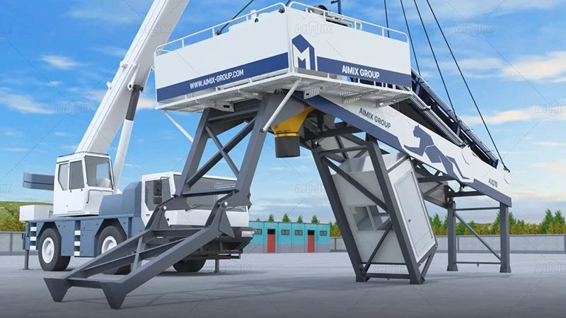 Foldable Design of AJQ Fast-installed Portable Concrete Batch Plant