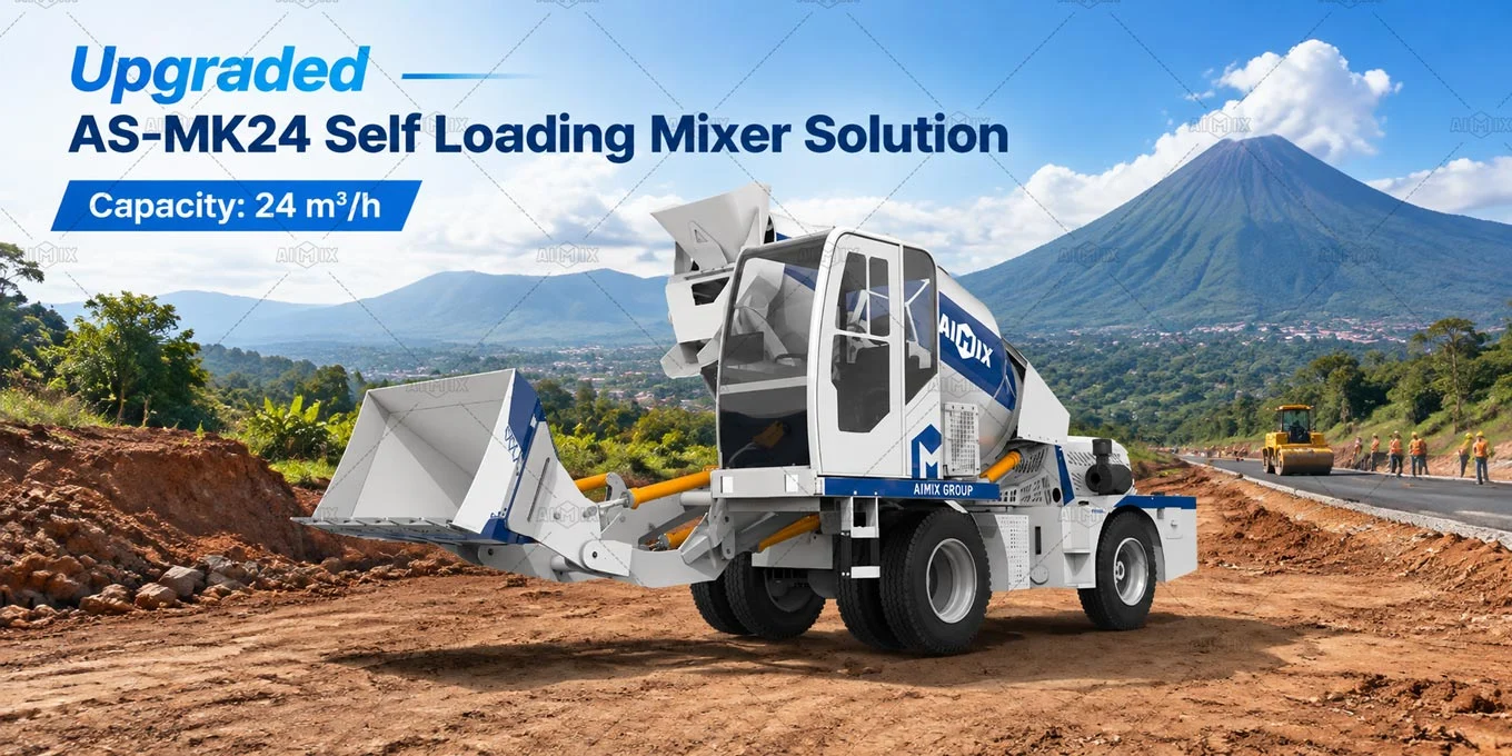 Upgraded Self Loading Concrete Mixer for Guatemala Contractors- AS-MK24