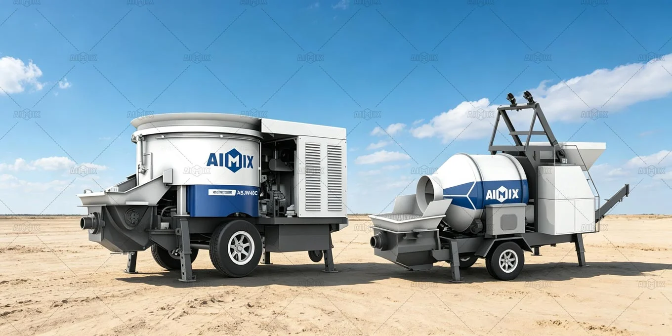 concrete mixer and concrete pump combined solution