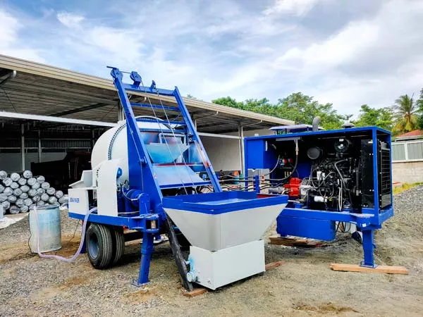 ABJZ40C Diesel Concrete Mixer and Pump on-site