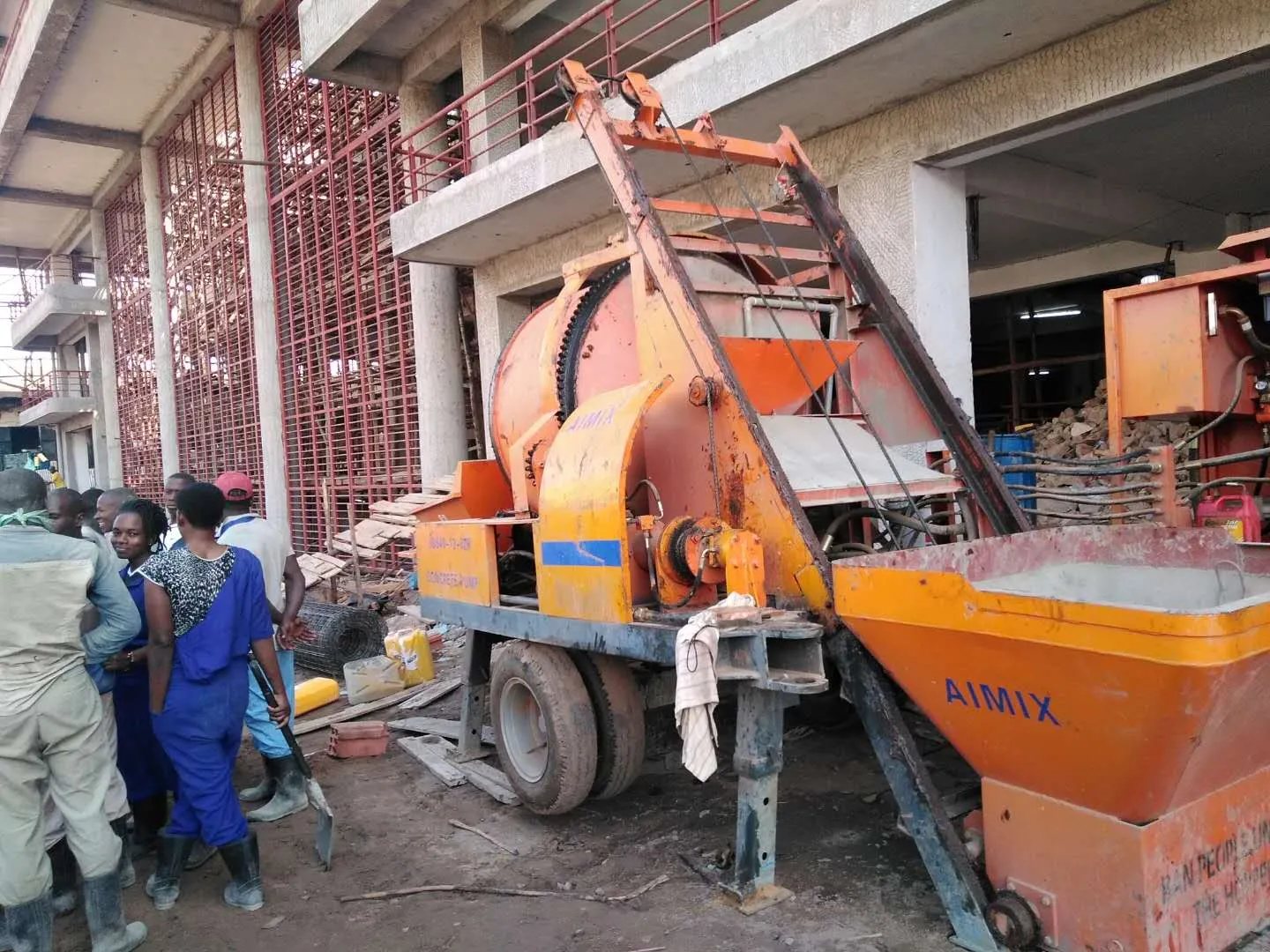 Aimix MixerAimix Mixer Pump On Site in Africa Pump On Site