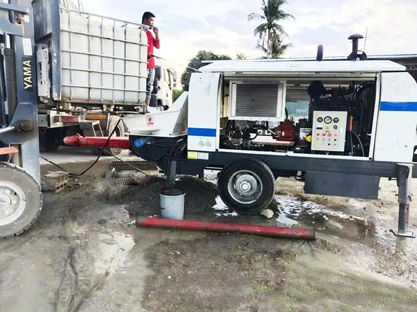 pumping concrete mixture on-site in nigeria