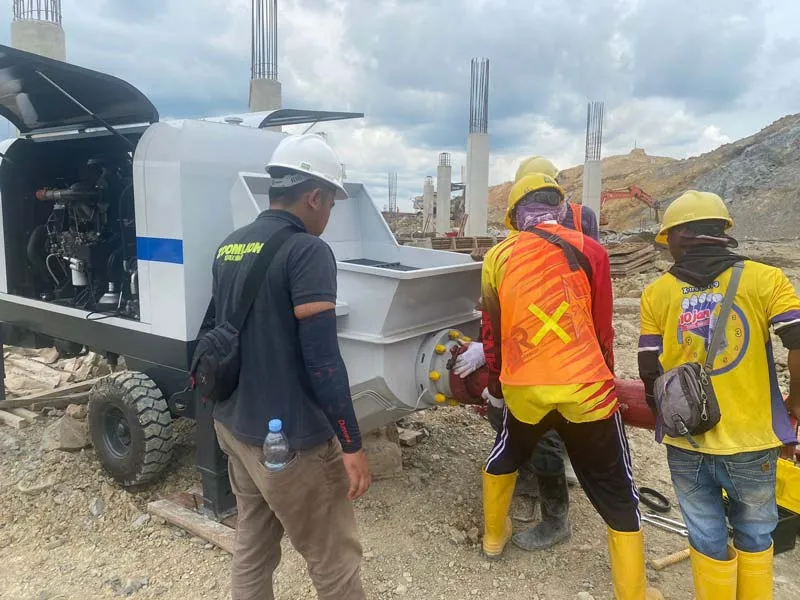 ABT30C Diesel Concrete Pump working in Indoneisa